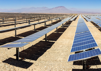 Solar panles in Atacama desert